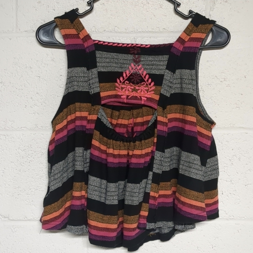 Free People Black Striped Women's Swing Tank Top XS - Picture 7 of 10